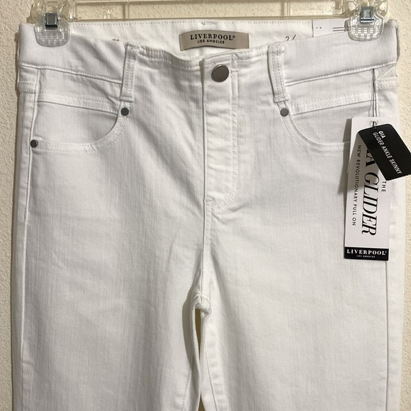 Liverpool Denim - LIVERPOOL Gia Glider The Ankle Skinny Pull-on White Denim Jeans Women's Sz 2/26